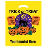 "Trick-or-Treat" Halloween Take Home Bags 12"x15" Reflective Yellow (Custom)